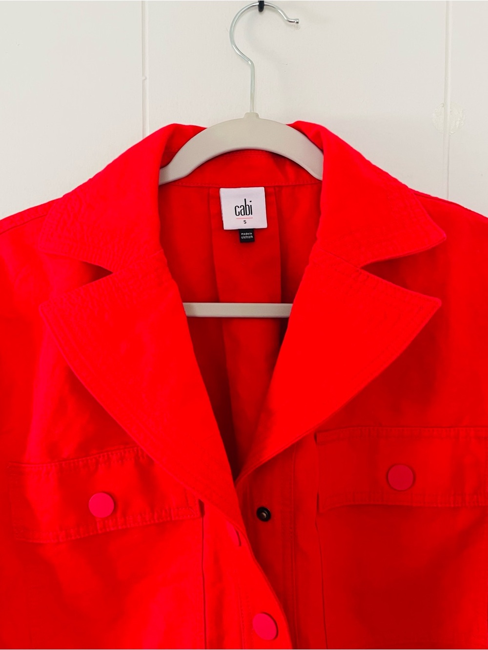 CAbi Vibrant Red Jean Jacket - Picture 3 of 9